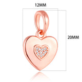 Signature Heart Pendant Charm Rose Beads for Bracelet Making