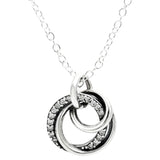 Collier Pave & Beads Shooting Star Family Necklace 925 Sterling Silver