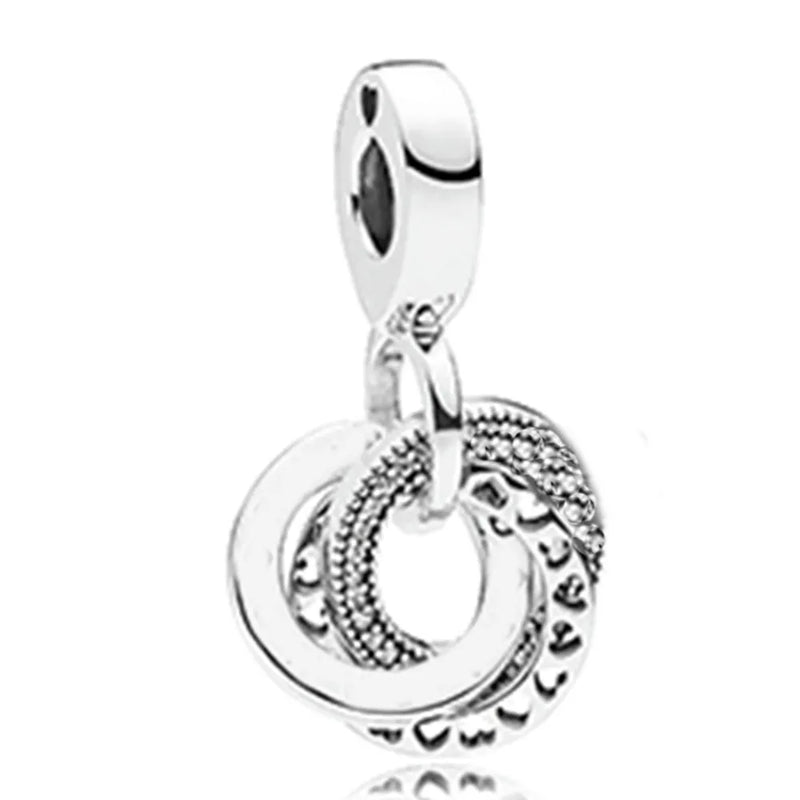925 Sterling Silver Signature Dangle Charm Fit Bracelet Diy Jewelry