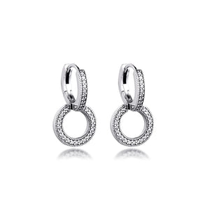 Signature Sparkling Double Hoop Earrings Sterling Silver