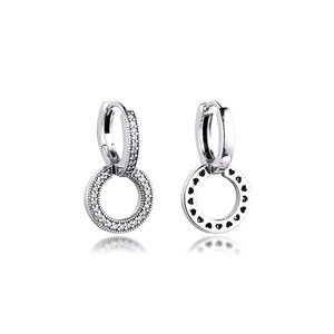 Signature Sparkling Double Hoop Earrings Sterling Silver