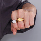 Stainless Steel Signet Ring Classic Hipster Unisex Square Pinky Finger Ring