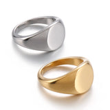 Stainless Steel Signet Ring Classic Hipster Unisex Square Pinky Finger Ring