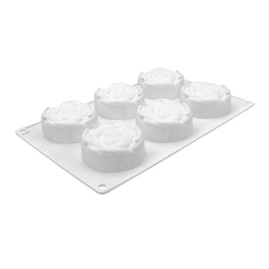 Silicone 6-Hole Flower Rose Cake Mold
