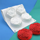 Silicone 6-Hole Flower Rose Cake Mold