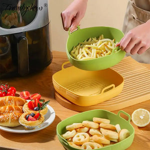 Silicone Air Fryer Oven Baking Tray AirFryer Basket Mold Pizza Mat Grill Pan