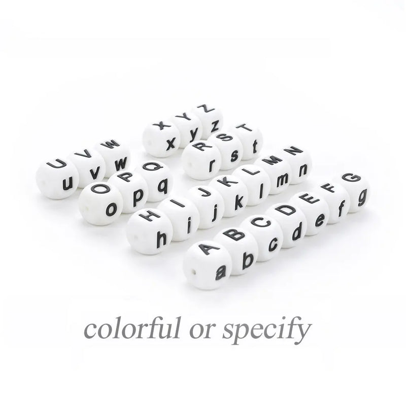 Silicone Alphabet Beads 50pcs BPA-Free for Jewelry Making DIY Teething