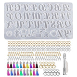 Silicone Alphabet Resin Mold Kit with Hand Drill