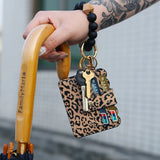 Silicone Bead Bracelet Keychain Card Bag Bracelet Key Ring With Card Holder