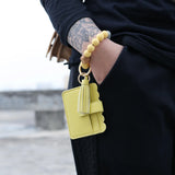 Silicone Bead Bracelet Keychain Card Bag Bracelet Key Ring With Card Holder