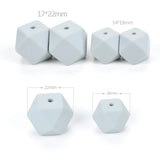 Silicone Beads 14mm Mini Hexagon Teething Necklace Baby Teether BPA Safe