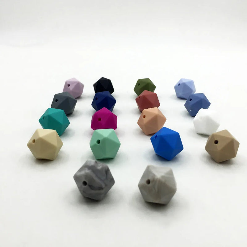 Silicone Icosahedron Teething Beads 50pcs/lot