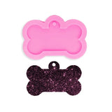 Silicone Bone Shape Pendant Resin Mold Dog Tag Keychain Casting Crafting Tools