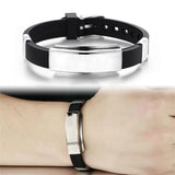 Personalized Silicone Bracelet Stainless Steel Custom Name Lettering Number Text