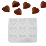 9-Cavity Heart-Shaped Silicone Cake Mold Baking Pan