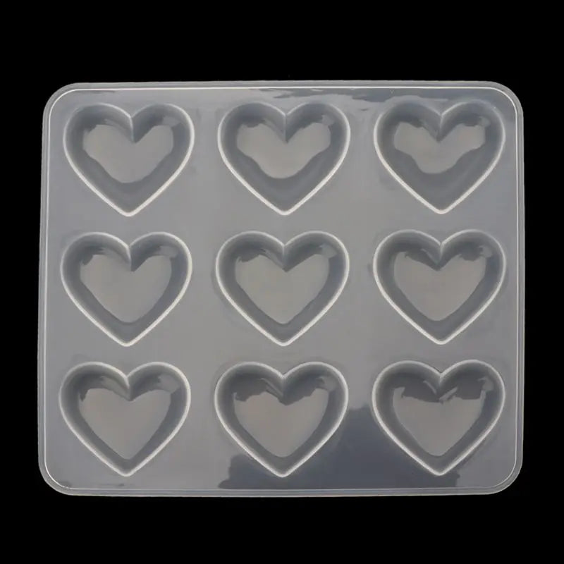 9-Cavity Heart-Shaped Silicone Cake Mold Baking Pan
