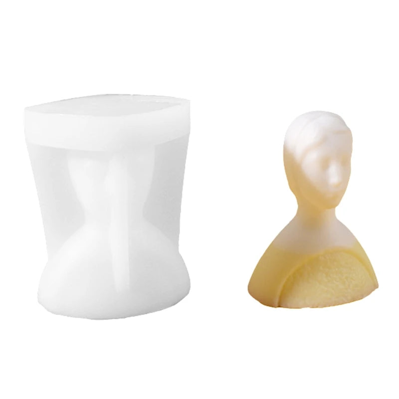 3D Human Face Silicone Candle Mold for Aromatherapy Candle Soap Making