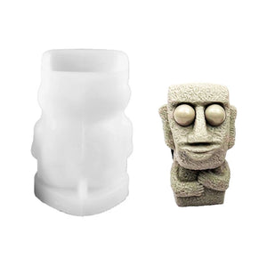 3D Moai Statue Silicone Mold for DIY Aromatherapy Candle Soap Making