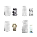 3D Moai Statue Silicone Mold for DIY Aromatherapy Candle Soap Making