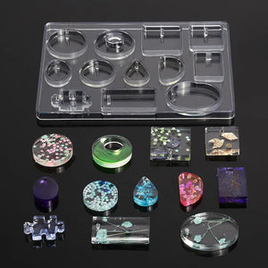 12 Shapes Silicone Casting Mold For Resin Jewelry Pendants