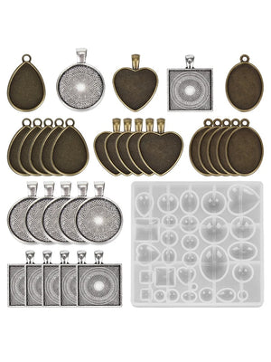 Silicone Casting Molds Set for Resin Epoxy Craft Jewelry Pendant Making