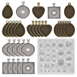 Silicone Casting Molds Set for Resin Epoxy Craft Jewelry Pendant Making