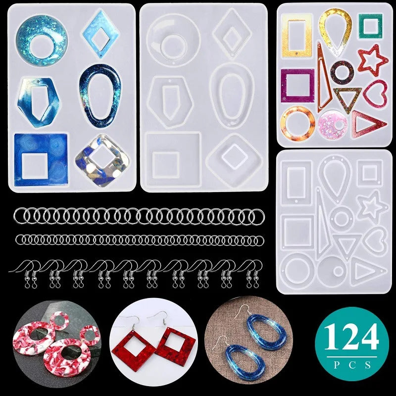 Silicone Casting Resin Molds & Accessories Set For Jewelry DIY Crafts
