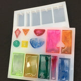 Silicone Casting Resin Molds Jewelry Pendants DIY Clay Epoxy 13 Shape Mold
