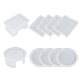 Silicone Coaster Molds Kit Epoxy Resin Coaster Mold DIY Crystal Epoxy Mould