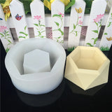 Silicone Geometric Cement Vase Mold for Pots and Candles