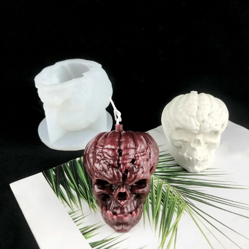 Halloween Skull Shape Silicone Soap Candle Mould