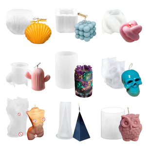 Silicone Cylinder Candle Molds 3D Bubble Cube Candle Casting Mould
