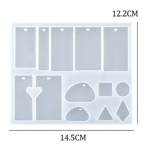 Silicone Earring Molds Keychain Pendant Jewelry Mould with Jump Rings