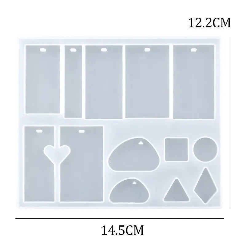 Silicone Earring Molds Keychain Pendant Jewelry Mould with Jump Rings