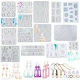 Silicone Earring Molds Keychain Pendant Jewelry Mould with Jump Rings