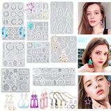 Silicone Earring Molds Keychain Pendant Jewelry Mould with Jump Rings