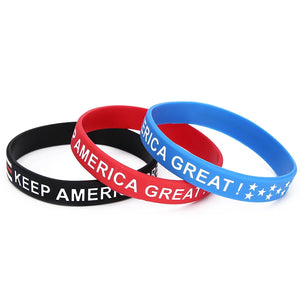 Colorful Patriotic Silicone Wristband Elastic Bracelet