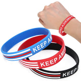 Colorful Patriotic Silicone Wristband Elastic Bracelet
