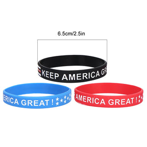 Colorful Patriotic Silicone Wristband Elastic Bracelet