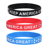 Colorful Patriotic Silicone Wristband Elastic Bracelet