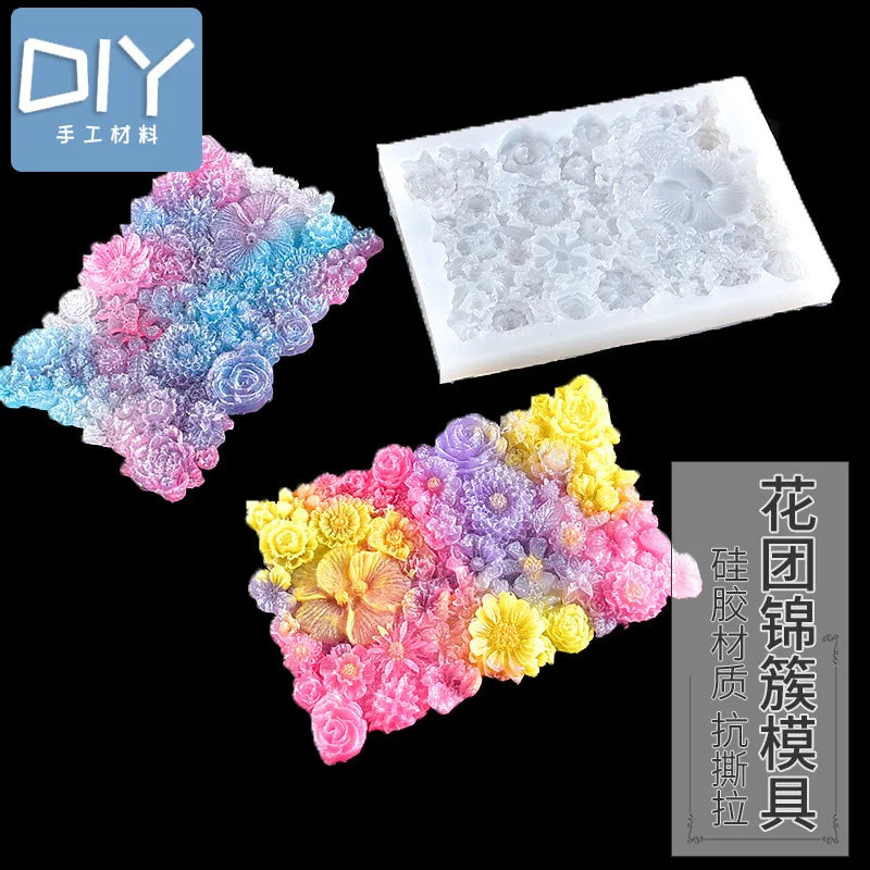 Silicone Epoxy Mold Flower Jewelry Pendant Making Mould