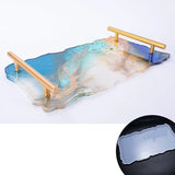 Silicone Geode Agate Tray Mold With Metal Handles