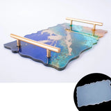 Silicone Geode Agate Tray Mold with Metal Handles, DIY Epoxy Resin Casting Molds