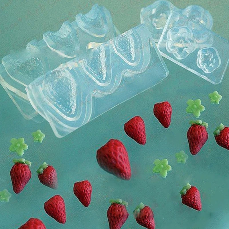 Silicone Strawberry Molds for Kids Cupcake DIY-Jewelry