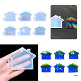 Silicone Holographic Pendant Mold Rainbow Light Effect Castle Keychain Pendant