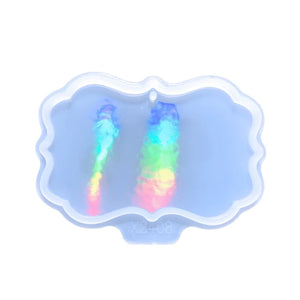 Silicone Holographic Pendant Mold Rainbow Light Effect Keychain Resin