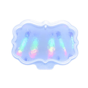 Silicone Holographic Pendant Mold Rainbow Light Effect Keychain Resin