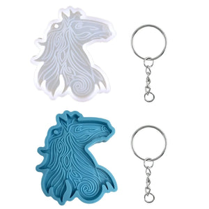 Silicone Horse Head Keychain Mold Keyring Pendant Mold 13MD