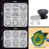 Silicone Round Mount Holder Stand Molds with Phone Grip Epoxy Resin Kit