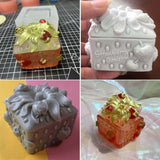 Silicone Jar Resin Mold with Lid Strawberry Jewelry Box Candle Holder Mould